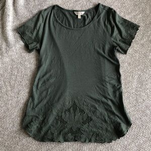 Green short sleeve blouse